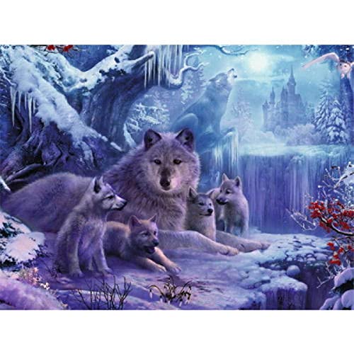 Puzzle für Erwachsene 1000 Teile Sternenwolf Schneewolf Wohnzimmer Haus Wanddekoration Lernspielzeug Intellektuelles Spiel Geschenk 26x38cm von LQKADBCXT