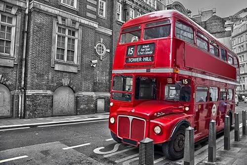 Puzzle für Erwachsene 1000 Teile Vintage London Bus, anspruchsvolle Spiele für die Familie, Heimdekoration, Geschenke, 38 x 52 cm Puzzle für Erwachsene 1000 Teile Vintage London Bus, anspruchsvolle Spiele für die Familie, Heimdekoration, Geschenke, 38 x 52 cm von LQKADBCXT