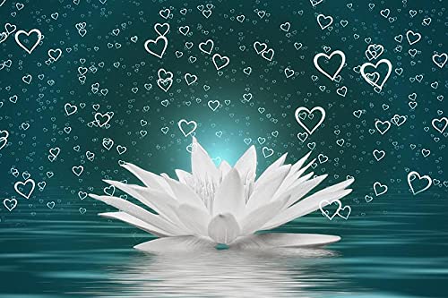 Puzzle mit weißem Blumenlotusmuster, Puzzle für Erwachsene, Papierpuzzle, 2000-teiliges Puzzle für Erwachsene, 70 x 100 cm von LQKADBCXT