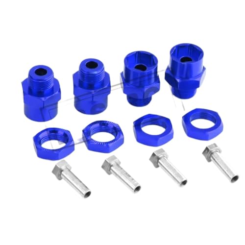 LQNXAVUD 4pcs 12 mm bis 17 mm Rad Hub -Hub -Adapter -Erweiterungsumrechnungsmuttern kompatibel mit 1 10 RC -Auto -Upgrade Kompatibel mit 1 8 Reifen Aluminiumteile(4pcs Blue) von LQNXAVUD