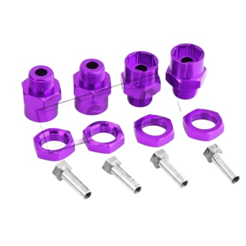 LQNXAVUD 4pcs 12 mm bis 17 mm Rad Hub -Hub -Adapter -Erweiterungsumrechnungsmuttern kompatibel mit 1 10 RC -Auto -Upgrade Kompatibel mit 1 8 Reifen Aluminiumteile(4pcs Purple) von LQNXAVUD