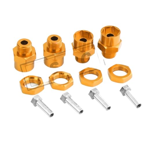 LQNXAVUD 4pcs 12 mm bis 17 mm Rad Hub -Hub -Adapter -Erweiterungsumrechnungsmuttern kompatibel mit 1 10 RC -Auto -Upgrade Kompatibel mit 1 8 Reifen Aluminiumteile(4pcs orange) von LQNXAVUD