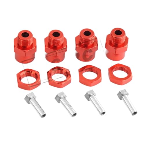 LQNXAVUD 4pcs 12 mm bis 17 mm Rad Hub -Hub -Adapter -Erweiterungsumrechnungsmuttern kompatibel mit 1 10 RC -Auto -Upgrade Kompatibel mit 1 8 Reifen Aluminiumteile(4pcs red) von LQNXAVUD