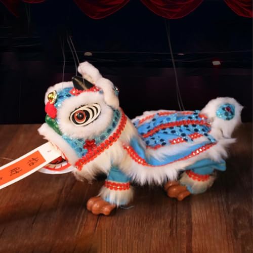 Chinesische Löwen-Handpuppe mit Stab, chinesische Marionette Löwe Ornament Traditionelle asiatische Figur P-uppet, Zugschnur P-uppet Marionette P-uppet, für Urlaubsparty von LQQDREX