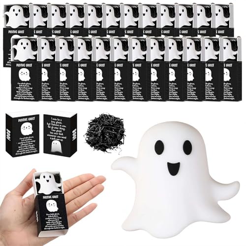 LQQDREX Halloween-Geister-Geschenke, Geist, Mini-Geister-Figuren mit Box, Halloween-Geister-Stress-Spielzeug mit Unterstützung, Geschenkboxen, für Mitarbeiter, Kollegen, Freunde, Büro, inspirierende von LQQDREX