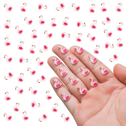 100 Stück Mini-Flamingo, Tiny Resin Animals Niedlich Mini Harz Figuren, Interessant Kleine Flamingo Figuren für DIY Kunsthandwerk, Puppenhaus Garten, Miniatur Landschafts Dekoration von LQTSLFM