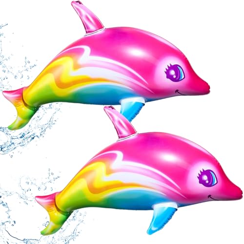 LQTSLFM Aufblasbarer Delphin,Aufblasbares Spielzeug,Aufblasbares Spielzeug Schwimmbad,für Sommer Schwimmbad Hawaii Deko Themenparty von LQTSLFM