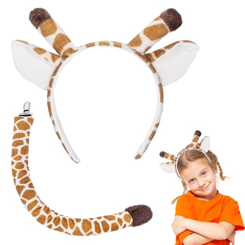 LQTSLFM Giraffe Kostüm Set,Tier Kostüm Set,Giraffe Haarrei,Tier-Stirnband,Halloween Kostüm Faschingskostüme Zubehör für Fasching Cosplay Party LQTSLFM Giraffe Kostüm Set,Tier Kostüm Set,Giraffe Haarrei,Tier-Stirnband,Halloween Kostüm Faschingskostüme Zubehör für Fasching Cosplay Party von LQTSLFM