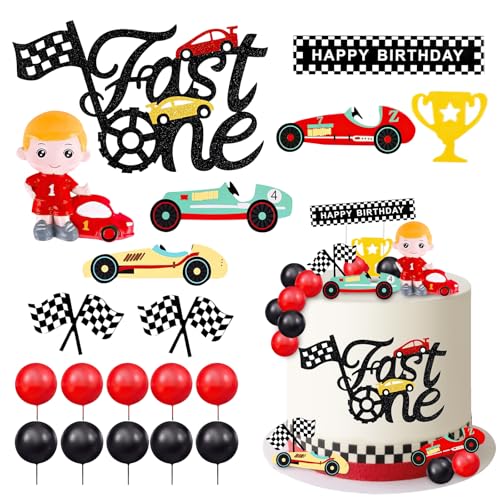 Racing Car Cake Decorations,19 Stück Kuchendekoration mit Rennsportthema,Rennwagen Geburtstag Dekoration für Boy's Kids Racing Car Theme Geburtstag Zubehör Party Favors Racing Car Cake Decorations,19 Stück Kuchendekoration mit Rennsportthema,Rennwagen Geburtstag Dekoration für Boy's Kids Racing Car Theme Geburtstag Zubehör Party Favors von LQTSLFM