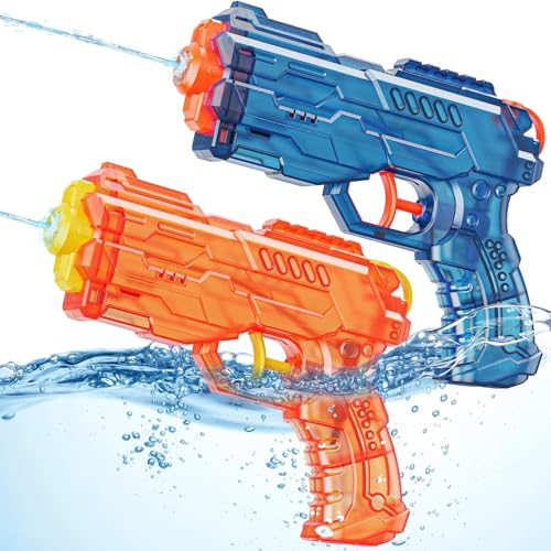 Wasserpistole Kinder 2 Stück Wasserspritzpistole Reichweite 10 Meter Wasserpistole Klein für Kinder Sommer Schwimmbad Pool Strand Wasserschlacht Wasserspritzpistole Spielzeug von LQTSLFM