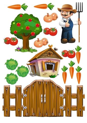 Farmer Garten Haus Gemüse Cake Topper,Tortenaufleger, Muffins Oblate Premium Farmer Garten Haus Gemüse Cake Topper,Tortenaufleger, Muffins Oblate Premium von LRSweetdesign