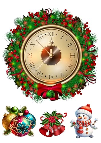 Uhr Weihnachten, Christmas Cake Topper,Tortenaufleger, 20cm Oblate Premium Uhr Weihnachten, Christmas Cake Topper,Tortenaufleger, 20cm Oblate Premium von lrsweetdesign