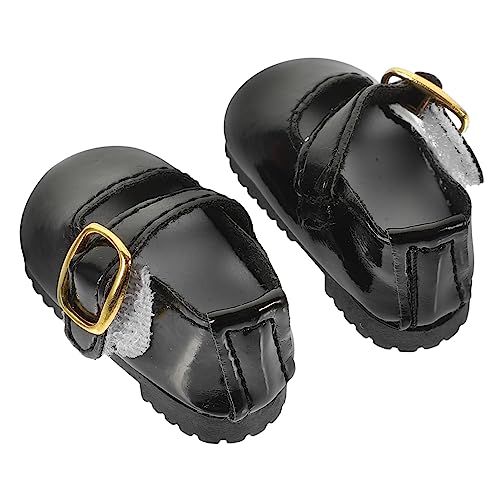 LRXIYODE 1 Paar Mini Bjd Puppenschuhe aus Leder für Gelenkpuppen Schwarz Ankleidezubehör für Mädchenpuppen für Kreatives Spiel und Süße Outfits von LRXIYODE