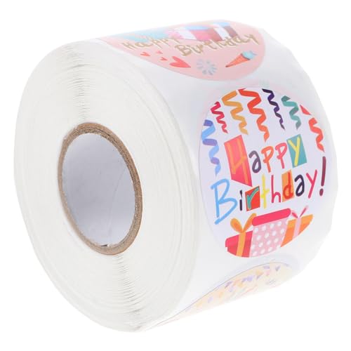 LRXIYODE 1 Rolle Happy Birthday Kinderspielzeug Rolle Aufkleber Tag Geburtstagsaufkleber Für Umschlag Siegelaufkleber Happy Birthday Aufkleber Siegelaufkleber Aufkleber Für von LRXIYODE