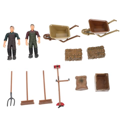 LRXIYODE 1 Satz Bauern Werkzeug Modell Farm-Dekoration Landwirtschaftliche Werkzeugmodelle Landwirtschaftliche Miniaturmodelle Desktop - Farm- -Modell Plastik Brown von LRXIYODE