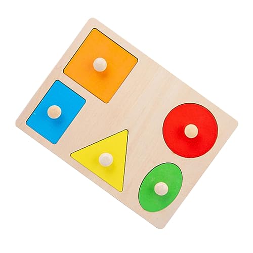 LRXIYODE 1 Satz Geometrisches Form Puzzle Kreatives Buntes Holzspielzeug für Pädagogisches Lernspielzeug Kognitiven Fähigkeiten und Motorischen Geschicklichkeit für Mädchen und Jungen von LRXIYODE