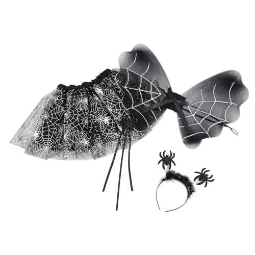 LRXIYODE 1 Satz Halloween Spinnenkostüm Set für Teiliges Tutu Rock Set mit Kopfband Flügeln und Zauberstab für Partys Bühnenaufführungen und Rollenspiele LRXIYODE 1 Satz Halloween Spinnenkostüm Set für Teiliges Tutu Rock Set mit Kopfband Flügeln und Zauberstab für Partys Bühnenaufführungen und Rollenspiele von LRXIYODE