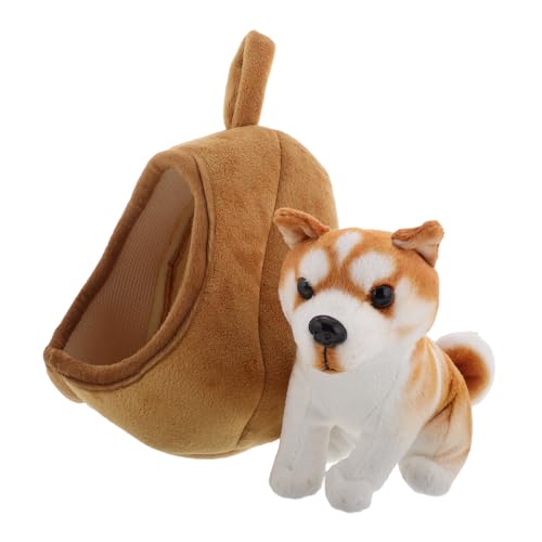 LRXIYODE 1 Satz Hundehausspielzeug realistischer Stoffhund riesige Kuscheltiere Kuscheltier Kätzchen große Hundehütte Süßes Stofftier süße Kuscheltiere Welpenverzierung Plüsch Light Brown von LRXIYODE