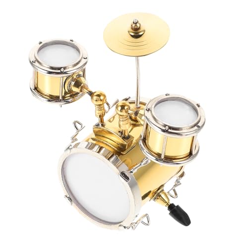LRXIYODE 1 Satz Jazz-Drum-Modell Mini Ornament Filigranes Trommelmodell Schlagzeug Von Trommelmodellen Metall Golden von LRXIYODE