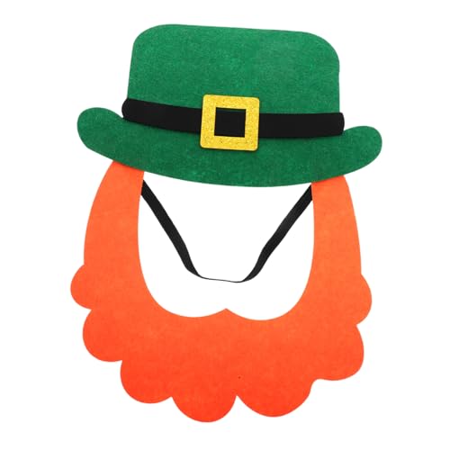 LRXIYODE 1satz Patrick's Day Kostüm Zubehör Selbstklebender Fake Bart Mit Grünem Hut Und Aufklebern Für Partybedarf Foto Requisiten Und Festliche Outfits Für Frauen Und Männer von LRXIYODE