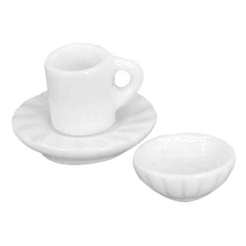 LRXIYODE 1satz Miniatur Kaffee-tassen Mit Untertassen Teiliges Puppenhaus Zubehör Aus Resin Realistische Mini Kaffeetassen Für Miniatur Küche Spielzeug Für Sammler von LRXIYODE