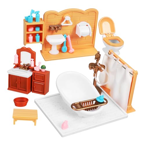LRXIYODE 1 Satz Miniatur Möbelset für Puppenhaus Badezimmer Zubehör aus Kunststoff Realistische Möbel für Kreatives Sicher für von LRXIYODE