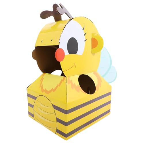 LRXIYODE 1 Satz Papierkarton Flugzeug Kits Aufblasbares Jungen Pool Kleiner Zappelroboter Tragbares Papierkarton Tierkarton Tierkostüm Lustiges Gelb von LRXIYODE