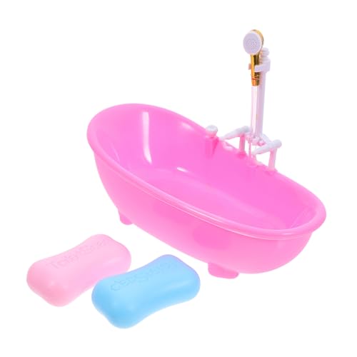 LRXIYODE 1satz Miniatur-badewanne Spielzeug Pinkes Modell Für Puppen Ohne Batterie Mit Seifen Für Rollenspiele Dekoration Für Mini-häuser von LRXIYODE