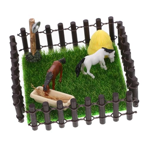 LRXIYODE 1 Satz Puppenhaus-Rennbahn Miniaturen Gras realistisch kulich Form plastikenten pferdehof dollhaus Kleiner Spielzeugpferdestall Fantasievoller Spielpferdestall Coffee von LRXIYODE