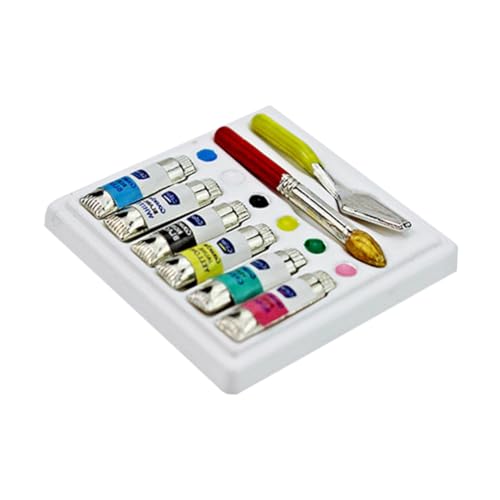 LRXIYODE 1 Satz Simulation Aquarell Kreative Mini-hausdekore Aquarell-Modelle Mini- -aquarell-Ornamente Mini-aquarell-dekore Minihaus Schmückt Colorful Legierung von LRXIYODE