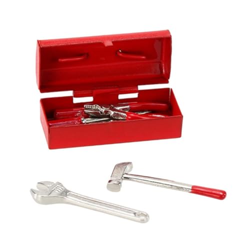 LRXIYODE 1 Satz Simulations-Toolbox Verschleißfestes Miniaturspielzeug Legiertes Miniaturmaterial Verschleißfeste Miniaturwerkzeuge Legiertes Kinderspielzeug Kinderaccessoire Legierung Rot von LRXIYODE