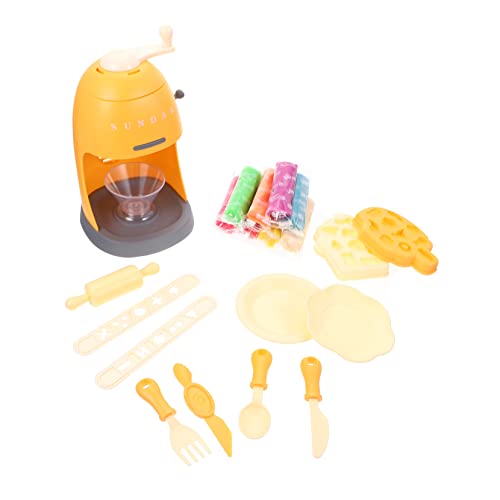 LRXIYODE 1 Set Eismaschine Eismaschine Lernspielzeug Kunststoff Eismaschinen Kit Küchenspielzeug Kinderspielzeug Farbiger Ton DIY Spielhaus Bauchmuskeln Orange von LRXIYODE