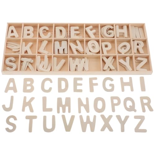 LRXIYODE 1 Set Holzbuchstaben Kleinkindspielzeug Blanko Buchstabenausschnitt Kleinkind Lernspielzeug Holzdekorationsausschnitt Kleine Holzbuchstaben Graffiti Holzscheiben von LRXIYODE