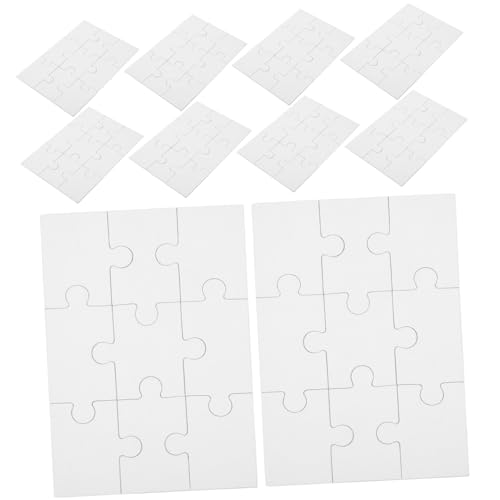 LRXIYODE 10 Blatt Teiliges Leeres Holzpuzzle Leichtes DIY Bastelmaterial für Bemalbare Puzzle Teile für Kreative Zeichnungen Sicheres und Robustes für Geburtstag und Familie von LRXIYODE