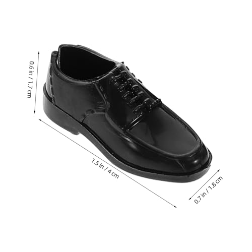 LRXIYODE 10 Paare Maßstab Puppenschuhe für Puppen Schwarze Kunststoff Miniaturschuhe Passgenaue Anziehschuhe für Figuren Vielseitige Puppenhaus Dekoration und Kostümzubehör von LRXIYODE