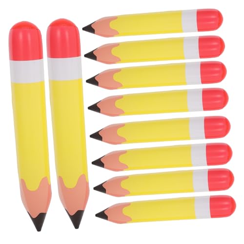 LRXIYODE 10 Stück Aufblasbare Bleistifte PVC Deko für Geburtstagsfeiern Klassenzimmer und Partys Lustige Große Luftballons für Kreative Dekorationen und Fotorequisiten von LRXIYODE