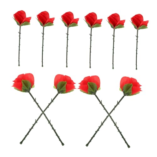 LRXIYODE 10 Stück Faltbare Zauberrosen Seidenblumen Requisiten für Bühne Bar Party Straßenillusion Zaubertricks Gimmick Zubehör LRXIYODE 10 Stück Faltbare Zauberrosen Seidenblumen Requisiten für Bühne Bar Party Straßenillusion Zaubertricks Gimmick Zubehör von LRXIYODE