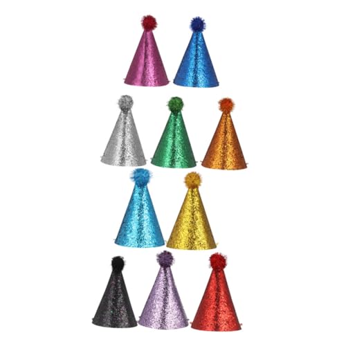 LRXIYODE 10 Stück Geburtstagsparty-hut Partyzubehör Für Die Babyparty Mützen Für Geburtstagsfeiern Geburtstagsfeier - -hut -sortiment Partyhüte Mit Designs -partyhut Polyester von LRXIYODE