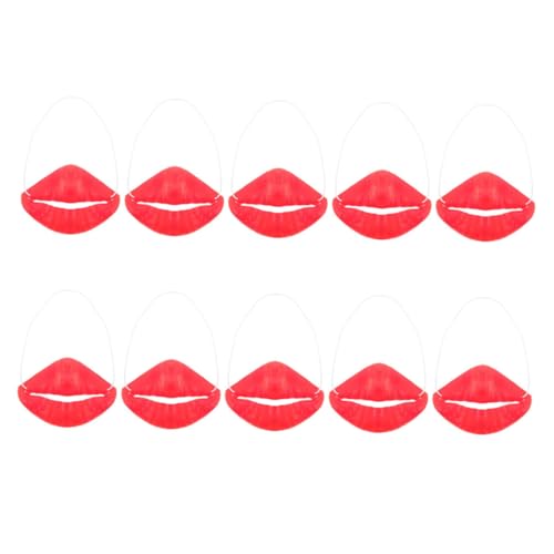 LRXIYODE 10 Stück Kniffliges Deko Halloween-Fake-Lippen Wurst Mund Halloween Witze Requisiten Falsche Lippen Maskerade Cosplay -partyzubehör Wurstmund-Requisiten Rot Emulsion von LRXIYODE