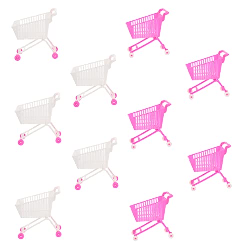 LRXIYODE 10 Stück Mini Einkaufswagen Lebensmittelgeschäft Miniatur Miniatur Modell Trolley Für Schiebewagen Wagen Rollen Rollen Kunststoff von LRXIYODE