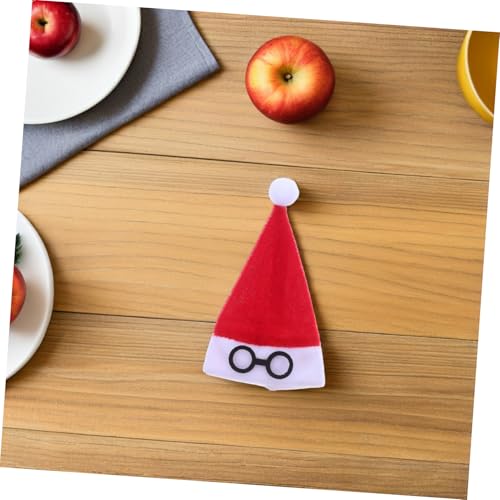 LRXIYODE 10 Stück Mini Weihnachtsmützen Rot Weiß Flauschig Vielseitige Diy Weihnachtsdeko für Besteckhalter Flaschenüberzüge Puppenaccessoires Tisch und Partydekoration Kompakt und Festlich von LRXIYODE