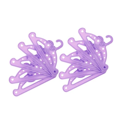 LRXIYODE 10 Stück Mini-puppenaufhänger Mini-kleiderbügel Kleiderbügel Für Puppen Puppenkleidung Rack Babypuppenbügel Puppenkleiderbügel Kleiderbügel Für Minipuppen Plastik Violett von LRXIYODE