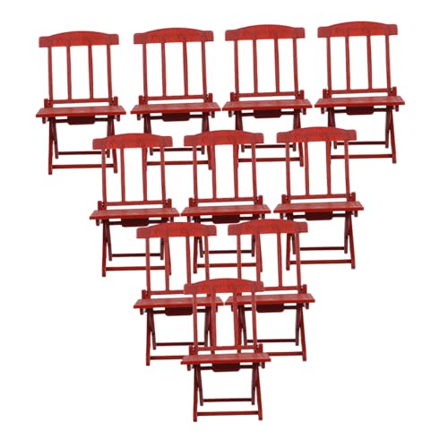 LRXIYODE 10 Stück Puppenhaus Miniatur Strandstuhl Faltbare Mini Beach Chairs aus Braunem Realistische Gartenmöbel für Feengarten DIY Dekoration Puppenhaus Poolmöbel von LRXIYODE