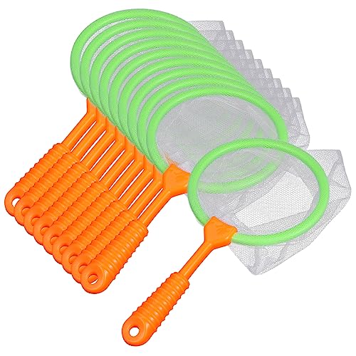 LRXIYODE 10 Stück Teiliges Fischernetz Tragbar Sicher Leicht für Outdoor Spiel Fängt Kleine Fische Insekten und Schmetterlinge Bunte Farben Geeignet für Jungen und Mädchen Zufällige Farbe von LRXIYODE