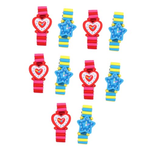 LRXIYODE 10 Stück Teiliges Holzspielzeug Pädagogische Holzarmbanduhren mit Elastischem Band Bunte Lernuhren für Jungen und Mädchen um Spielerisch Zeitverständnis zu Fördern LRXIYODE 10 Stück Teiliges Holzspielzeug Pädagogische Holzarmbanduhren mit Elastischem Band Bunte Lernuhren für Jungen und Mädchen um Spielerisch Zeitverständnis zu Fördern von LRXIYODE