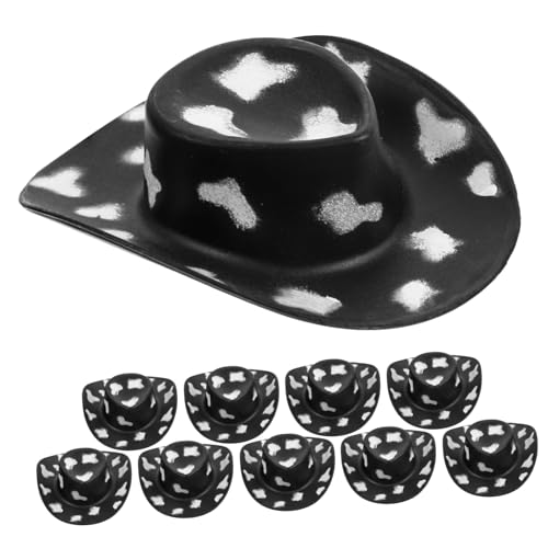 LRXIYODE 10 Stück Teiliges Mini Cowboy Hüte Miniatur Western Cowgirl Hüte für Puppen DIY Dekoration Party Zubehör Geruchsfreies Material Leicht und Sicher für Bastelprojekte von LRXIYODE