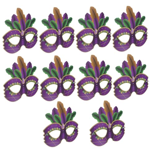 LRXIYODE 10 Stück Teiliges Niedliche Kinderkostüm Masken aus Robustem Papier Bunte Masken mit Cartoon Design Einfach Anzuziehen für Fasching Halloween und Kinderpartys von LRXIYODE