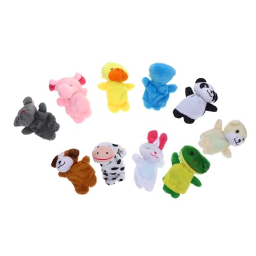 LRXIYODE 10 Stück Teiliges Plüsch Tier Fingerpuppen für Leichte Tragbare Handpuppen zum Lernen und Fördert Feinmotorik für Kindergarten Zuhause und Interaktiven Unterricht von LRXIYODE