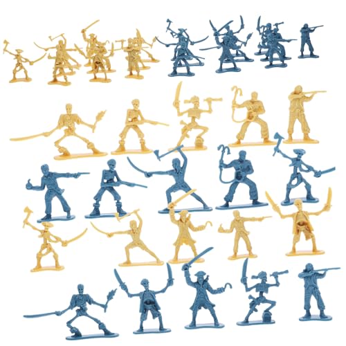 LRXIYODE 100 Stück Piratensoldaten Modelle Soldatenfiguren Sandkasten Miniatur Menschen Piraten Requisiten Piraten Dekorationen Piraten Krieger Miniatur Menschen Figuren von LRXIYODE