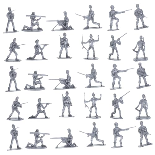 LRXIYODE 100 Stück Teiliges Mini Soldaten Figuren Silber Miniatur Modell mit Feinen Details für Miniaturszenen Dekoration Armee Zubehör von LRXIYODE